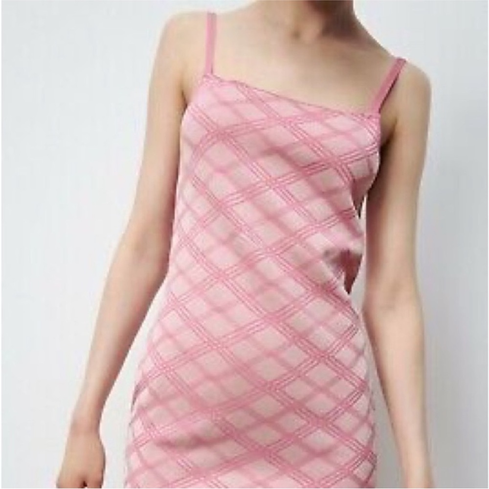 Zara Pink Geometric Mini Dress. NWT